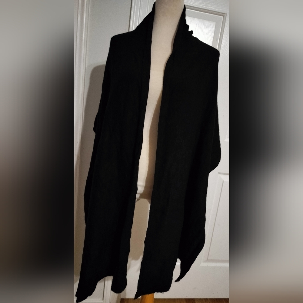 Black Open Front Cardigan